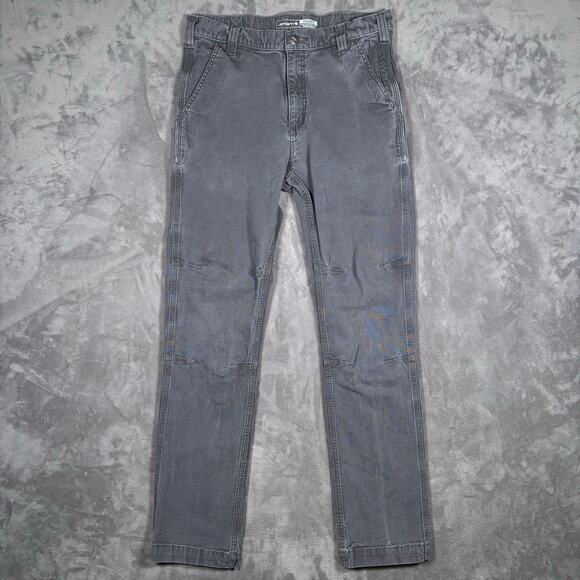 Carhartt Rugged Flex Straight Fit Canvas Work Pants Gray 32x32 - Picture 1 of 7